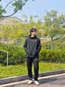 安踏防泼水运动外套男士秋冬季梭织易打理通勤连帽环保训练夹克风衣男 【无氟防泼水-加绒保暖】基础黑7606-4 XL /(180) 适合150-160斤 实拍图