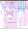 Hello Kitty儿童罩衣宝宝吃饭围兜防水饭兜围裙幼儿园反穿衣U4012库洛米紫S 实拍图