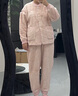蕉内【王一博同款】绒绒5系珊瑚绒睡衣男女士秋冬季小围脖家居服套装 【女士】蜜桃粉渐层 XL 实拍图