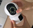霍鹰摄像头家用监控无线wifi网络高清夜视安防超清全景云台360度无死角室内双向语音手机远程监控器 WIFI版双镜头600万【插卡版无卡】 实拍图