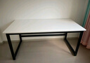 馨美凯电脑桌台式家用简易书桌办公桌简约现代工作台租房卧室学习写字桌 【单桌1.6cm厚桌面】黑架+暖白色 长120cm*宽60cm*高74cm 实拍图