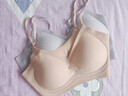 氧心（YANGXIN）两件装内衣女夏季无痕聚拢文胸无钢圈背心吊带运动女士胸罩美背 浅紫+粉底肤【吊带款】 XL 实拍图