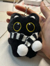 新款罗小黑小猫玩偶挂件可爱超萌毛绒公仔钥匙扣学生书包包挂饰 黑围巾+吱吱叫小黑猫挂件 实拍图
