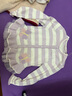戴维贝拉（DAVE＆BELLA）女宝宝条纹毛衣开衫甜美女童长袖上衣新款小童衣服儿童秋装外套 紫色条纹【现货】 120 cm（建议身高110-120cm） 实拍图