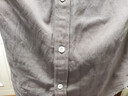 【重磅全棉】磨毛宽松工装衬衫纯色日系长袖休闲衬男春秋外套 灰色 2234-CPH 2XL 【建议140-160斤】 实拍图