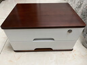 实木桌面收纳盒抽屉式办公桌上整理箱多层杂物储物柜木质盒子带锁 胡桃加白色2层【全锁】 实拍图