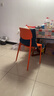 餐椅塑料椅子办公凳靠背休闲椅家用书桌椅卧室化妆椅简易小椅子 橙色-四腿餐椅【加固标准款】 实拍图
