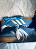 STARMARRY德训鞋男2025新款潮流软底百搭板鞋复古德训鞋女莆田休闲运动鞋 蓝白 男女同款 42 标准尺码 实拍图
