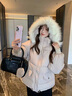 唐菓蜜设计感羽绒棉服女冬季2025新款羽棉袄绒服韩版时尚加厚面包服棉衣 米白色 M 实拍图
