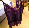 浪莎 情趣内衣性感睡衣方便房事深V露乳透视蕾丝免脱成人用品紫色睡裙 实拍图