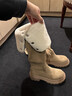 达芙妮官方过膝长筒靴女2025秋冬爆款美拉德厚底时装靴两穿翻折靴子女 卡其色【过膝or翻折 可两穿】 37 实拍图