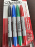 锐意（Sharpie）双头细0.5mm宽2.5mm黑红蓝绿四色油性马克笔四支吊卡装防水防褪色速干记号美术写生水彩笔 实拍图