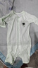 婧麒婴儿衣服夏季薄款新生宝宝提花连体衣纯棉空调服爬服夏装单件 小鲸鱼绿 66cm 实拍图