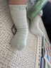 全棉时代儿童袜子7A抗菌婴幼儿宝宝纯棉中筒袜 咖蓝白 14-16cm 实拍图