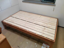 迪妃梵全实木无床头床胡桃木双人排骨架床简约床架子单人床 浅胡桃木全实木床 1.2米*2米 实拍图