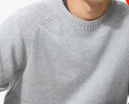 优衣库男装女装柔软绵羊毛圆领针织衫/长袖毛衣毛衫478541 02 浅灰色 3XL /185/120C 实拍图