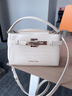 CHARLIE&KELLI CK品牌轻奢包包女包鳄鱼纹凯莉包女款手提斜挎包情人节生日礼物 CK-0886-米白【代写贺卡赠礼袋】 实拍图