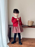班喜迪女童连衣裙冬装洋气儿童针织公主裙过年宝宝周岁礼服加绒开衫裙子 红色加绒 100 实拍图