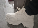 百丽（Belle）马赛克百搭老爹鞋女2026春新商场款厚底增高休闲鞋F1K1DAM6 米白色 40 (250mm) 实拍图