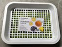 茶花长方形塑料茶盘托盘简约排水家用创意功夫茶具 大号单层-蓝色 实拍图