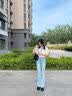 班尼路牛仔裤女装秋冬新款高腰修身长裤子女士百搭休闲风简约直筒阔腿裤 浅蓝 -直筒版型 M 实拍图
