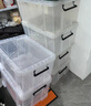禧天龙塑料衣物收纳箱玩具整理箱84L 透明  3个装 带轮 实拍图