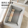 登比布艺收纳箱衣服棉被整理箱玩具衣物储物箱百纳箱 烟灰色100L2只装 实拍图