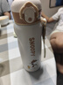 史努比（SNOOPY）儿童保温杯316不锈钢男女小学生便携直饮壶喝水杯带提绳480ml 咖 实拍图