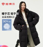 坦博尔高充绒泡芙连帽羽绒服女中长款加厚保暖冬天小个子外套TBF530780D 黑色 2XL (180) 实拍图