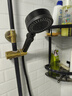 四季沐歌（MICOE）黑色增压淋浴花洒喷头套装 浴室淋浴头花洒手持花洒三件套HS125 实拍图
