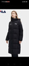 FILA 斐护科技|斐乐女装长款羽绒服冬季休闲简约连帽保暖羽绒外套 正黑色-BK 170/88A/L 实拍图