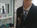 星禾莱日系学院风男生dk西装制服外套jk校供感红色西服学生痞帅班服套装 垫肩西服黑+白衬衫藏青领带+黑西 M 建议【95-110斤】 实拍图