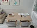 林之语客厅大书桌实木腿餐桌办公一体双人长条桌子工作台学习桌大板茶桌 【加厚桌+凳+椅x2】原木色160x80 实拍图