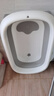 iuu婴儿洗澡盆 可折叠宝宝浴盆大号 洗澡神器躺托浴架新生儿童用品 【北欧灰】单盆 材质：FAD食品级材质检测认证 实拍图