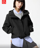 优衣库女装休闲连帽短外套/时尚百搭25秋冬新款479229 09 黑色 L /160/88A 实拍图