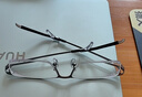 普莱斯纯钛近视眼镜半框架商务眼睛防蓝光防辐射可配有度数变色片990070 枪色（送0度防蓝光镜片） 实拍图