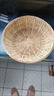 德蒂芙竹编竹篮子竹筐带底座家用水果篮果盘手工竹制品馒头筐点心篮竹篮 （竹青）平底款 直径27厘米 实拍图