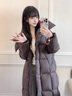 LOVELY&DEARLY白鹅绒羽绒服女2025冬季新款长款过膝加厚保暖宽松超好看泡芙外套 巧克力色 XS 实拍图