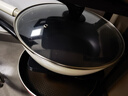 三禾微纳无涂层不粘炒锅不锈钢炒菜锅无油烟含钛锅具30cm雾月白配钢铲 实拍图