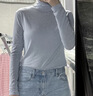 优衣库女装HEATTECH EXTRA WARM 混纺高领T恤/长袖 9%羊绒 478954 478954/61水蓝色 M 实拍图