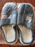 2025新款棉拖鞋女 秋冬季家居室内厚底保暖毛拖鞋地板拖男 升级版格子蓝色 290#44-45适合43-44 实拍图