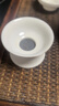 佳铖 羊脂玉茶滤全瓷茶漏斗陶瓷网纱布茶过滤器超细德化白瓷功夫茶具配件 羊脂玉描金茶滤（网纱） 实拍图