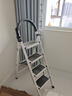 忆琳居梯子家用安全人字梯折叠伸缩多功能楼梯便捷扶梯加厚安全步梯白四 实拍图