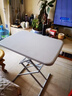 家用折叠桌户外便携学习桌简易小型餐桌阳台饭桌书桌升降电脑桌子 象牙白66*45*54/64/72cm 实拍图