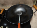 传世家徽铁锅双耳炒锅无涂层炒菜锅家用老式熟铁圆底锅燃气灶专用加大加深 36CM+加长不锈钢锅铲 36cm 实拍图