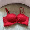 KJ品牌无钢圈文胸小胸聚拢性感蕾丝内衣本命年红色乳胶文胸套装胸罩 69红色套装 75B 34B 实拍图