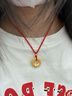中国黄金（CHINA GOLD）足金吊坠男女款花丝镂空平安扣项链红绳挂坠情人节生日礼物送女友 【今/次日达】平安扣吊坠+古法金珠【红绳】约0.9g 实拍图