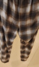 优衣库女装法兰绒松紧长裤/全棉薄款直筒格子休闲裤471550 470665 471550/32深米色 XL 实拍图
