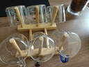 铁帮手玻璃小茶杯功夫茶具耐热加厚家用透明喝水杯子6只装套装泡茶杯架 100ml 六彩杯+杯架 实拍图
