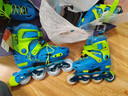 乐秀（ROADSHOW）轮滑鞋儿童溜冰滑冰鞋可调男女童专业轮滑鞋6-12岁初学RX1S滑轮鞋 全闪蓝绿单鞋【送轮滑包大礼包】 L 大码(36-39适合8岁+) 实拍图
